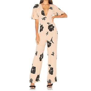 Privacy Please Blakey nude floral jumpsuit size xs